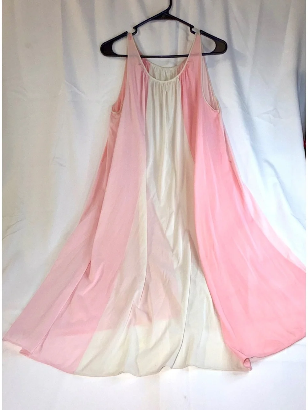 Vintage Vanity Fair Pink and Cream Nightgown Slip Dress